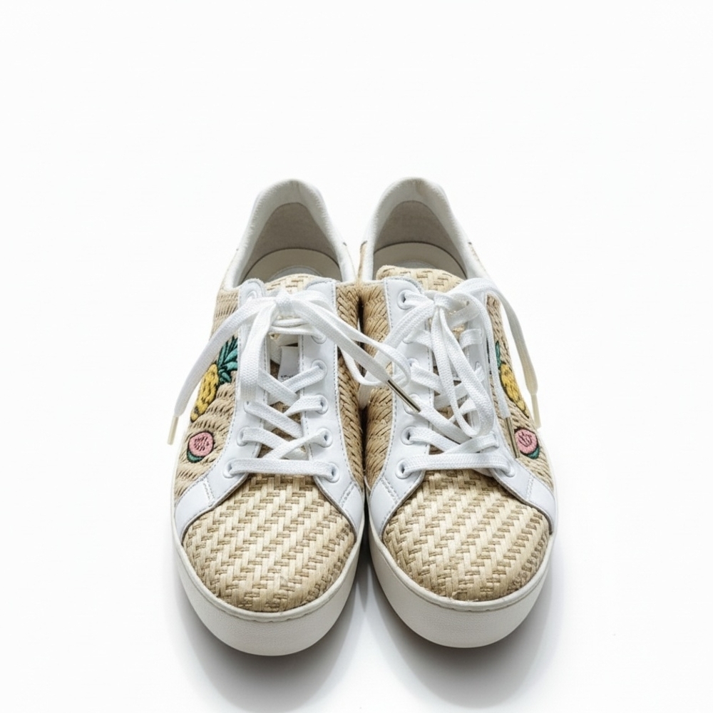 Michael Kors Women's White and Tan Sneakers - Picture 2 of 5